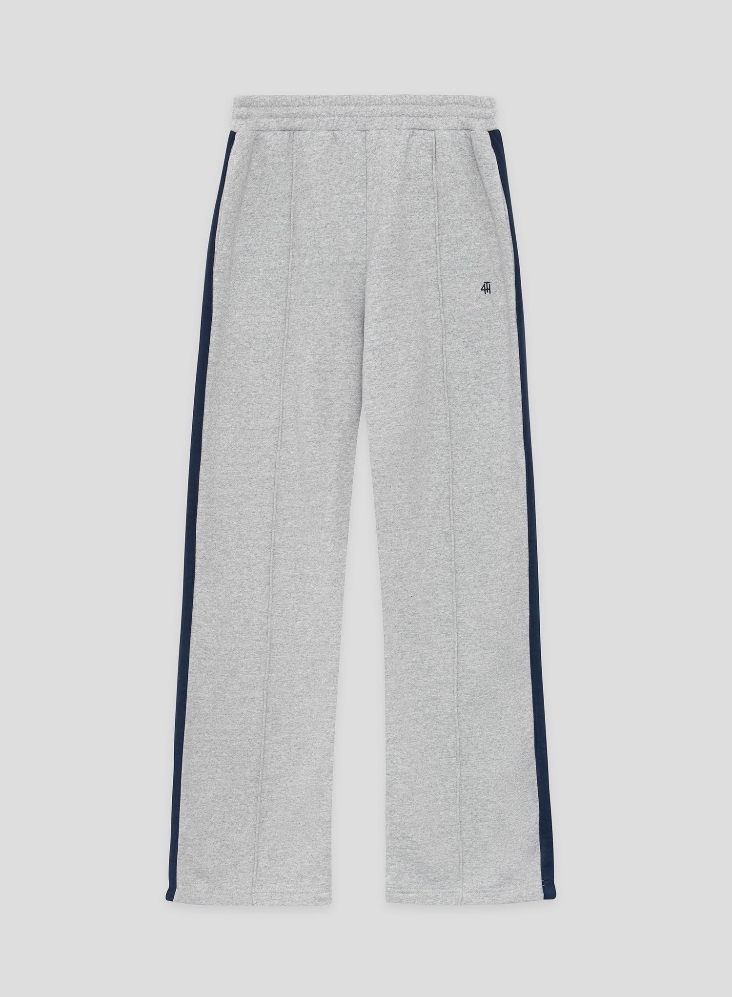 Grey Contrast Stripe Wide Leg Jogger